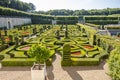 Beautifully designed renaissance park with unique layout at chateau Villandry, Loire valley, France. Royalty Free Stock Photo