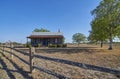 One of the many old small wooden Houses of rural Texas in the town of Roundtop.