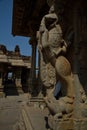 One of the many ornate pillars of Maha-Mantapa, the great hall inside Vijaya Vittala Temple at Humpi