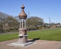 One of the many pink Granite decorative water fountains available to the General Public in Carnoustie.