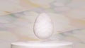 One Marble Decorative Egg on Marble Stage Scene, eastertime