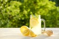 Summer healthy non alcoholic cocktails, citrus infused water drinks, lemonades with lime lemon or orange, diet detox beverages. Royalty Free Stock Photo