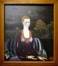 Photo of the original painting `Portrait of Alicia Galant` by Frida Kahlo.