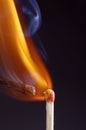 One match is burning another. Royalty Free Stock Photo