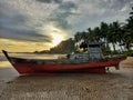 one of the means of transportation used by Indonesian fishermen Royalty Free Stock Photo