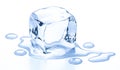 One ice cube isolated on white background Royalty Free Stock Photo