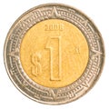 One mexican peso coin Royalty Free Stock Photo