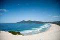 One Mile Beach, Forster, New South Wales, Australia. B. Sandy white beach and clear blue skies