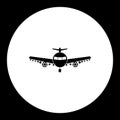 One military bomber airplane simple black icon eps10