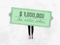 One million dollars check. Contemporary art digital collage.