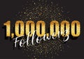 One million followers glittery celebration background