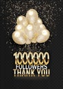 One million subscribers thanks to the text on the balls with tinsel