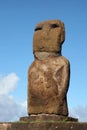 One Moai Ahu Riata in Hanga Piko, Easter Island, Chile