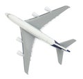 One model of plane isolated on white, top view Royalty Free Stock Photo