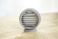 One model printed on 3D printer. Gray object printed on 3D printer made plastic Royalty Free Stock Photo