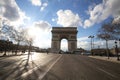 One of the most attractive landmark for tourism at Paris, France, Arc de Triomphe, europe, sunny day, wonderful, ancient monument Royalty Free Stock Photo