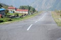 One of the most dangerous airports in the world in Lukla,Nepal Royalty Free Stock Photo