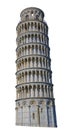 Leaning Tower of Pisa, one of the architectural symbols of Italy, isolated Royalty Free Stock Photo