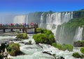 Impressive beautiful view of Iguazu waterfalls on the border of Brazil and Argentina.