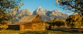 Panorama - Moulton Barn in Grand Teton National Park Royalty Free Stock Photo