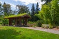 Arbor and bamboo field