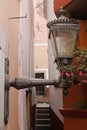 Wall lantern in `callejon del beso` kiss alley in Guanajuato city