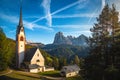 St Jakob church in the autumn forest, Dolomites, Italy Royalty Free Stock Photo