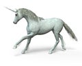 Unicorn with Flowers, 3D Illustration Royalty Free Stock Photo