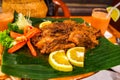 Crispy duck at Ubud, Bali, Indonesia. Dirty Duck