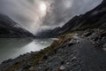 Valley Track, One of the most popular walks in Aoraki/Mt Cook National Park, New Zealand Royalty Free Stock Photo