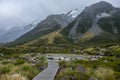 Valley Track, One of the most popular walks in Aoraki/Mt Cook National Park, New Zealand Royalty Free Stock Photo