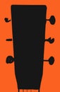 Guitar Headstock Silhouette Ã¢â¬â Black and Red with Tuning Key Pegs Royalty Free Stock Photo