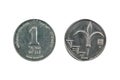 One new Israeli shekel front and back