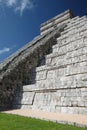 side view of El Castillo Pyramid at Chichen Itza archeological site, Mexico. Royalty Free Stock Photo