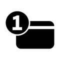 One number credit card flat icon Royalty Free Stock Photo