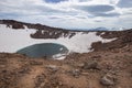 The one o the craters of Gorely volcano in June, Kamchatka Peninsula, Russia