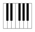 One octave on a musical keyboard Royalty Free Stock Photo