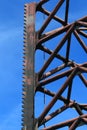 One Offshore Jack Up Rig Leg Close Up