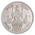 One old british shilling coin