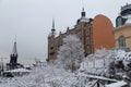 One of the old buildings of Stockholm Sweden on a winter day with snow Royalty Free Stock Photo
