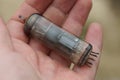 One old gray glass transistor lamp