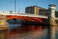 Old bridge Knippels bridge in Copenhagen habor. Denmark