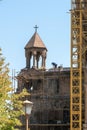Armenia, Echmiadzin, September 2021. The process of reconstruction of the oldest Christian cathedral in the country.