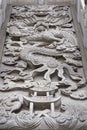 Chinese Dragon - white marble reliefs