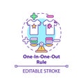 One-in-one-out rule concept icon