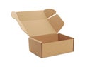 One open cardboard box isolated on white. Mockup for design Royalty Free Stock Photo
