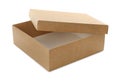 One open cardboard box isolated on white. Mockup for design Royalty Free Stock Photo