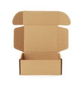 One open cardboard box isolated on white. Mockup for design Royalty Free Stock Photo