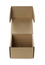 One open cardboard box isolated on white. Mockup for design Royalty Free Stock Photo
