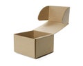 One open cardboard box isolated on white. Mockup for design Royalty Free Stock Photo